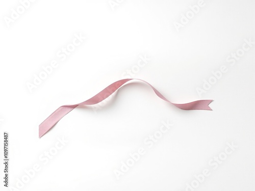  A single ribbon in a minimalist style, gracefully curved, in pastel tones