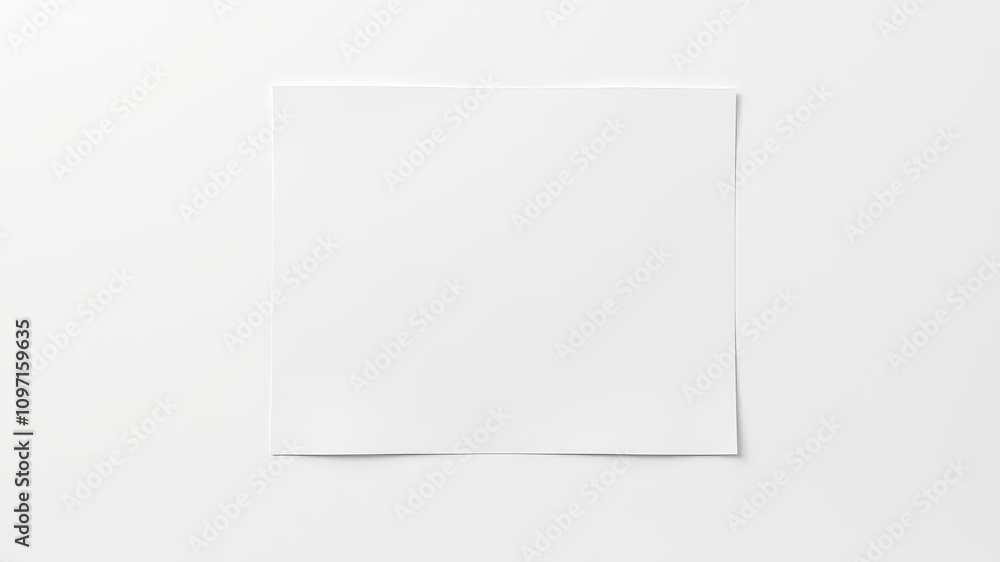 A blank white sheet of paper mockup placed on a white background, template, blank, concept A blank white sheet of paper mockup placed on a white background, template, blank, concept