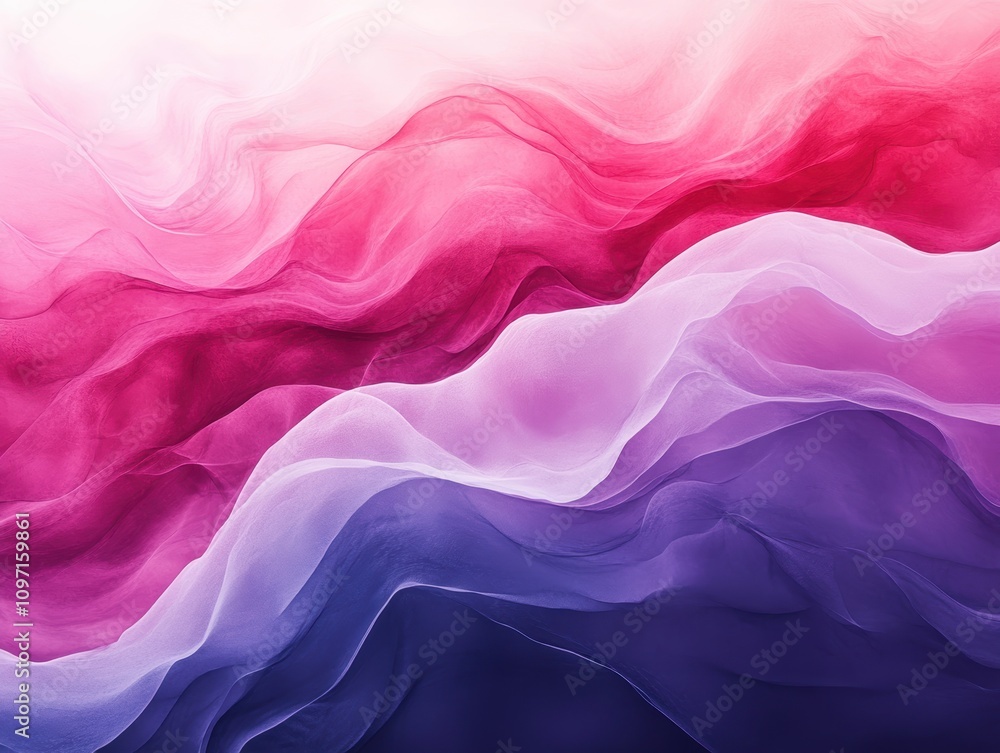 Fototapeta premium Abstract waves of color in soft gradients, creating a serene visual effect.