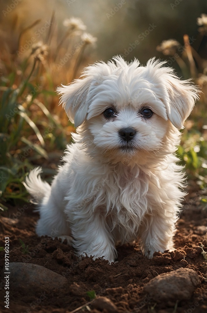 A charming playful Maltese puppy A charming playful Maltese puppy