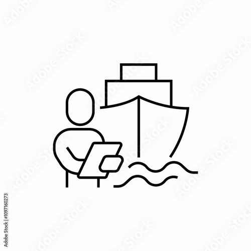 cargo officer ship icon sign vector