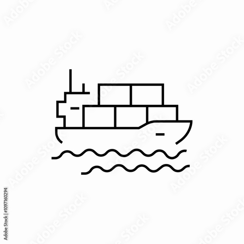 cargo ship seaport icon sign vector