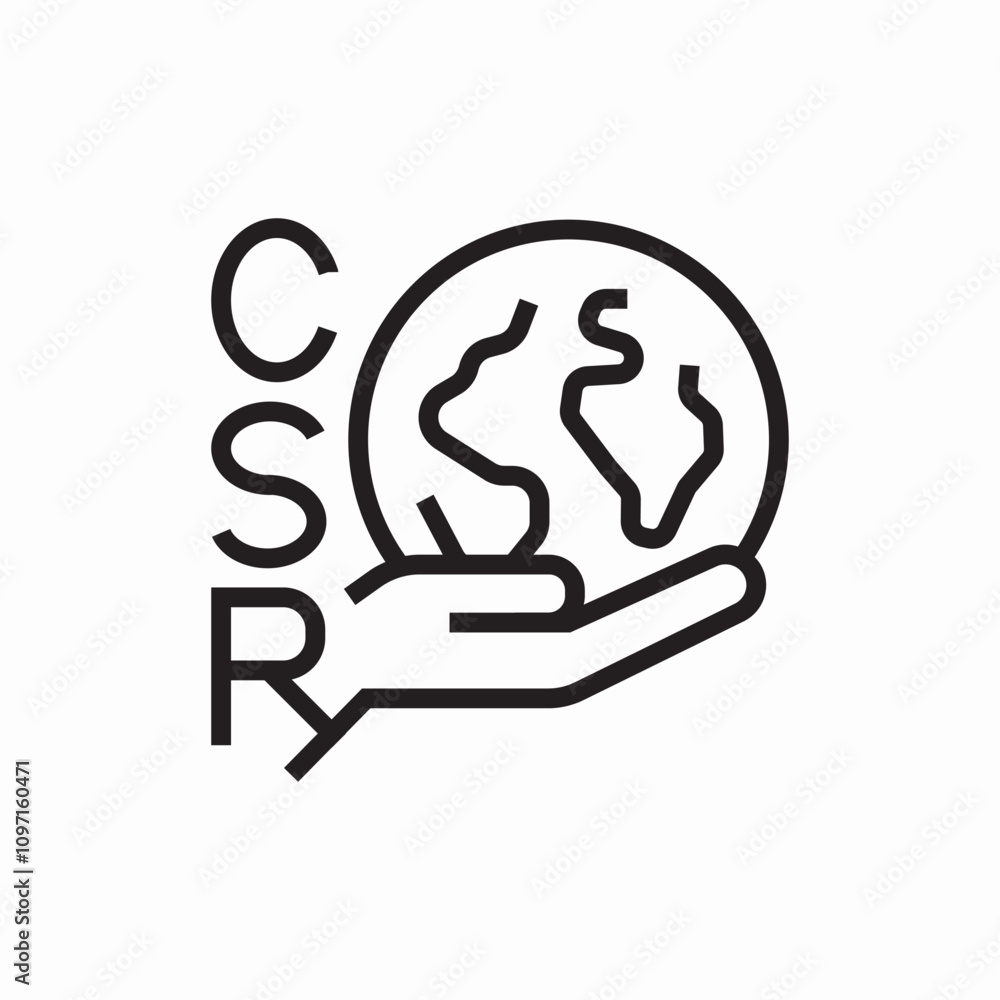 csr care world icon sign vector csr care world icon sign vector
