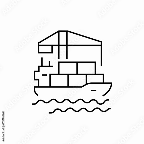 cruise port cargo ship icon sign vector