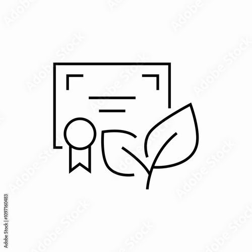 eco certificate icon sign vector