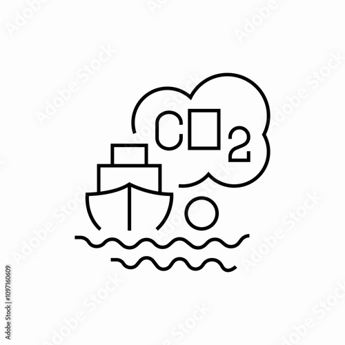 ship air pollution icon sign vector