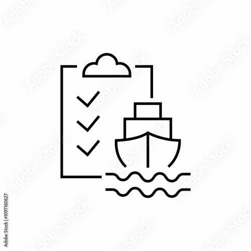 ship check list icon sign vector