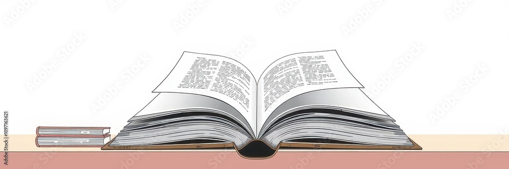 Obraz premium A floating book mockup featuring blank pages in a minimalist style, perfect for showcasing designs or illustrations, publishing, study, illustrations