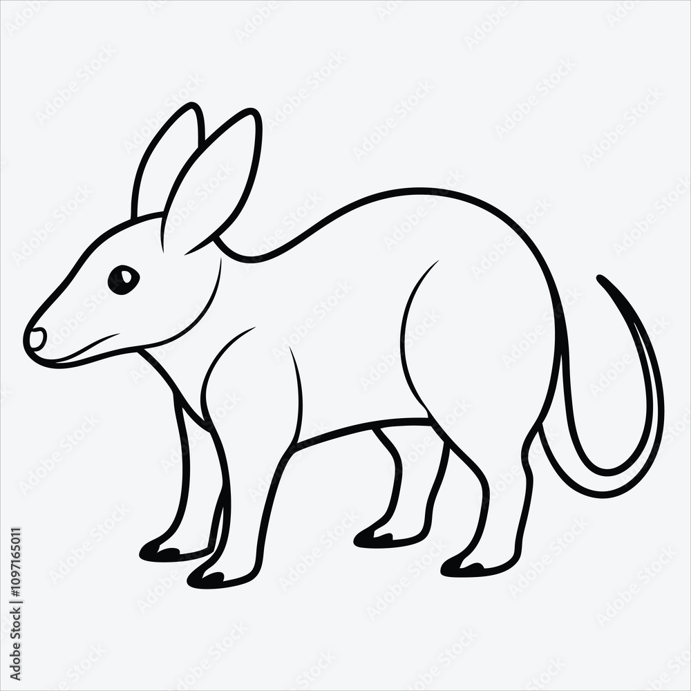 Aardvark line art White background illustration Generative Ai Aardvark line art White background illustration Generative Ai