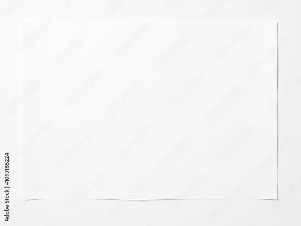 Blank white sheet of paper on isolated white background for mockup design, blank, minimalistic Blank white sheet of paper on isolated white background for mockup design, blank, minimalistic