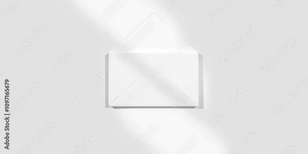 Envelope die cut mock up template with realistic shadow and texture, envelope, shadow Envelope die cut mock up template with realistic shadow and texture, envelope, shadow