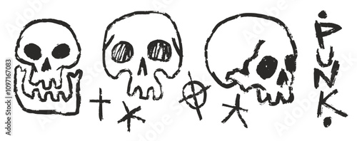 Punk-themed unique skull art