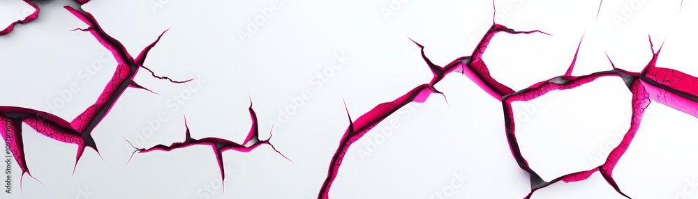 Fototapeta premium Cracked walls art installation urban gallery contemporary art creative environment artistic perspective expressionism