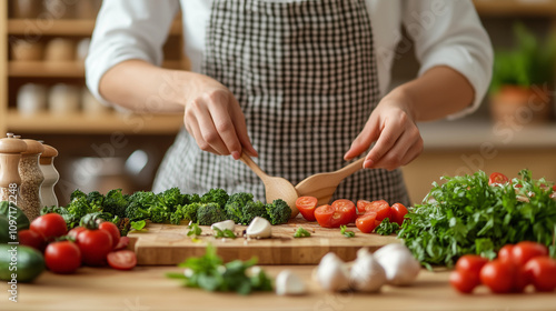 Healthy Meal Preparation in Bright Kitchen