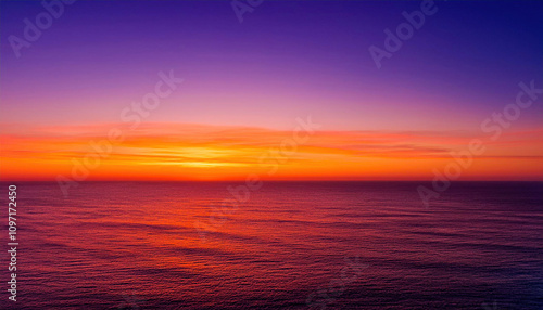 A stunning sunset horizon with a smooth gradient transition from fiery orange to soft pink, fading into deep purple, evoking the peaceful beauty of twilight.