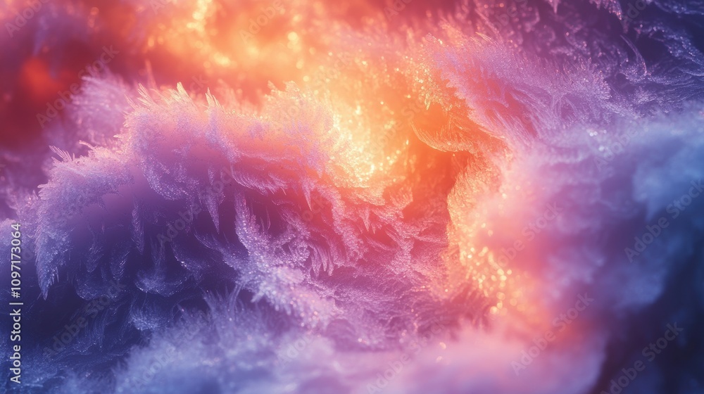 Fototapeta premium Colorful abstract pattern resembling swirling waves with vibrant shades in a cosmic atmosphere