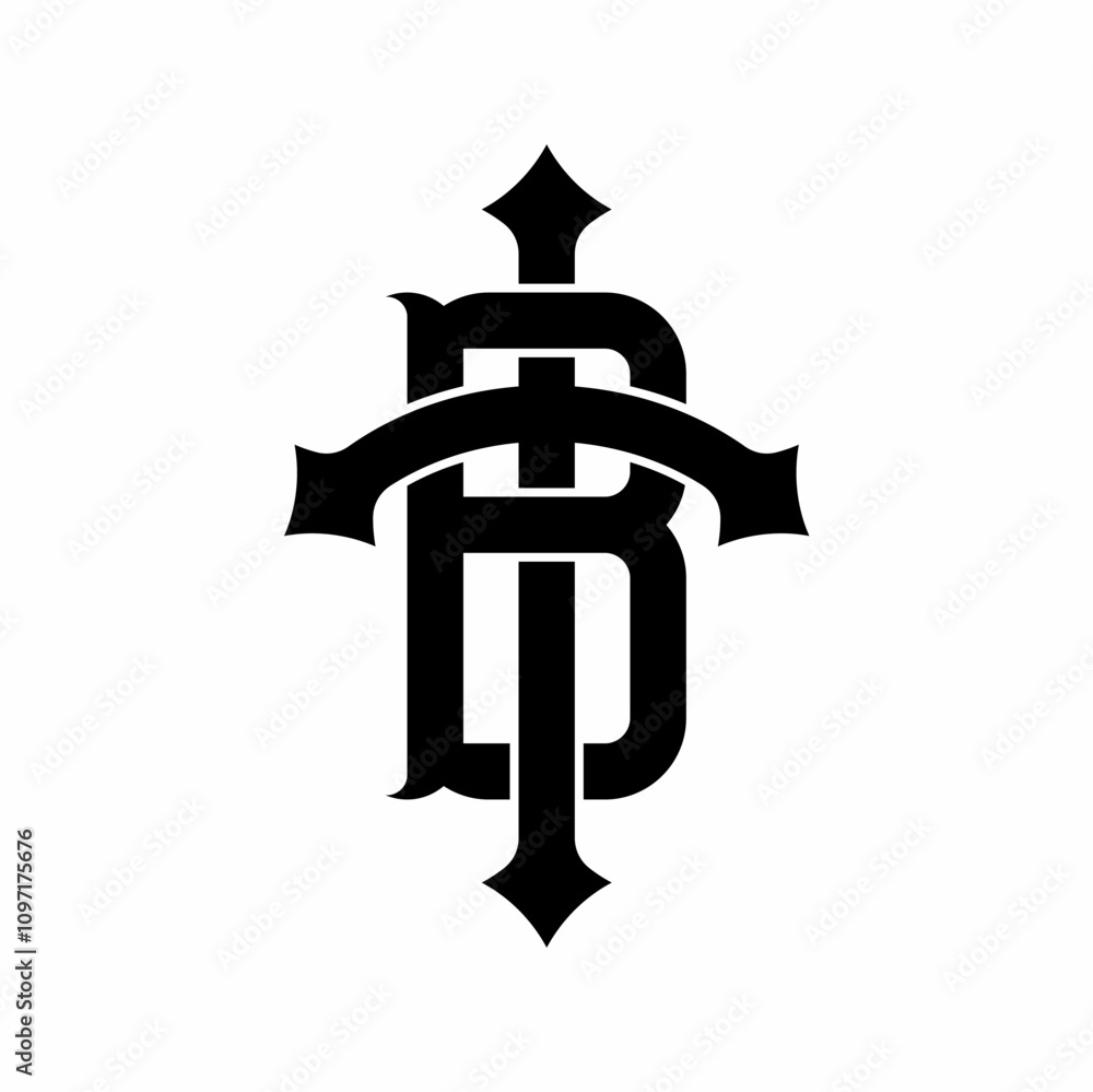 TB Initial Monogram Letter and Crossed Logo Template TB Initial Monogram Letter and Crossed Logo Template