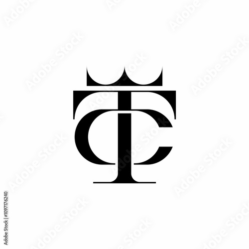 CT TC Initial with Crown Logo Template