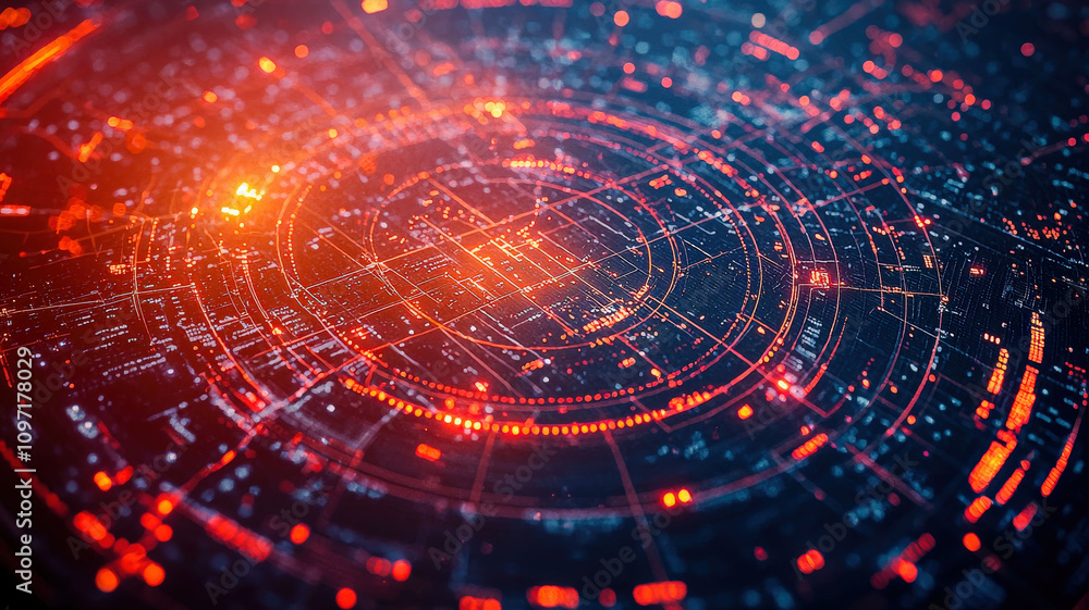 A close-up of a radar screen displaying flight paths with bright, colorful traces. The intricate patterns indicate various aircraft movements, providing a dynamic view of air traffic management A close-up of a radar screen displaying flight paths with bright, colorful traces. The intricate patterns indicate various aircraft movements, providing a dynamic view of air traffic management