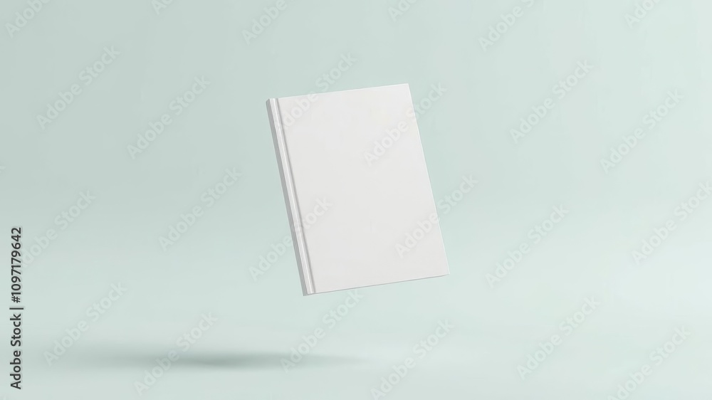 A floating book mockup showcasing a paperback book hovering in mid-air, with a soft shadow underneath it, against a plain background, creative, floating, paperback A floating book mockup showcasing a paperback book hovering in mid-air, with a soft shadow underneath it, against a plain background, creative, floating, paperback
