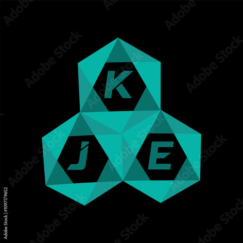 KJE creative minimalist letter logo. KJE unique vector initials alphabet letter logo design