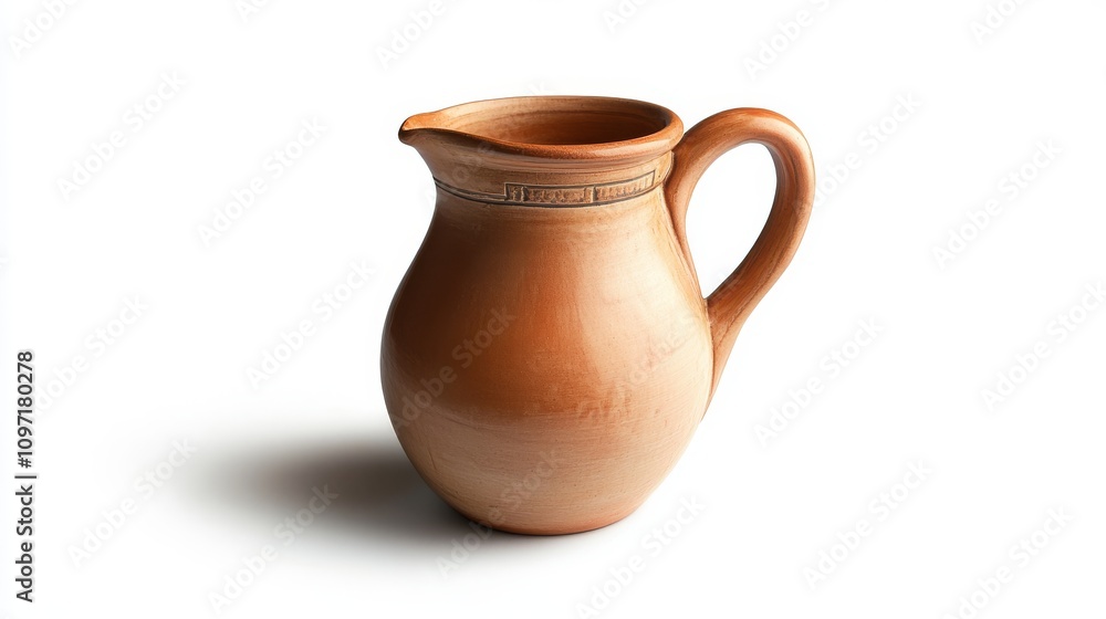 Clay pitcher with rustic design, perfect for home decor Clay pitcher with rustic design, perfect for home decor