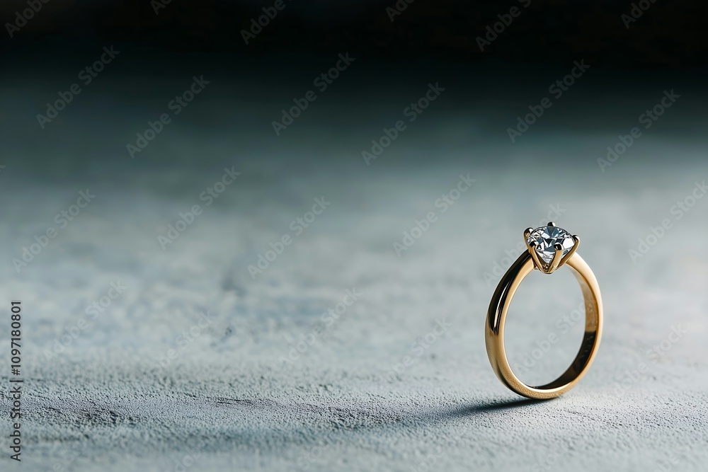 Solitaire Diamond Ring on Gray Surface Solitaire Diamond Ring on Gray Surface
