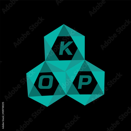KOP creative minimalist letter logo. KOP unique vector initials alphabet letter logo design