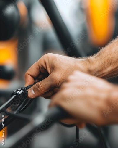 Wallpaper Mural Close-up of hands gripping workout equipment in gym. Vertical banner for fitness centers, sports equipment stores, training programs, health clubs and strength coaching marketing Torontodigital.ca