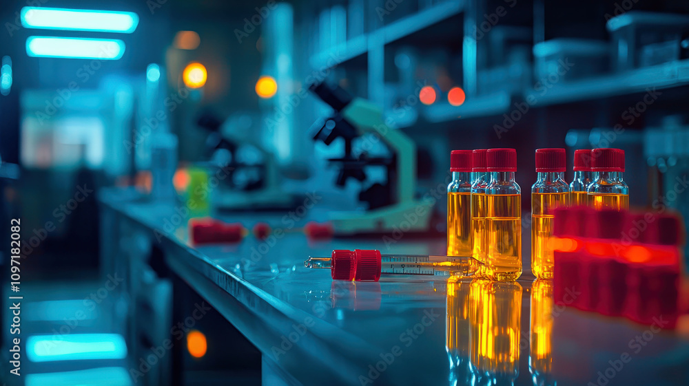 A forensic lab equipped with evidence markers, microscopes, and DNA analysis tools, showcasing a professional environment for crime scene investigations.
A forensic lab equipped with evidence markers, microscopes, and DNA analysis tools, showcasing a professional environment for crime scene investigations.