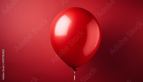 Roter Ballon auf rotem Hintergrund photo