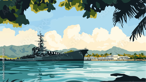 Historic Ships Docked at Pearl Harbor