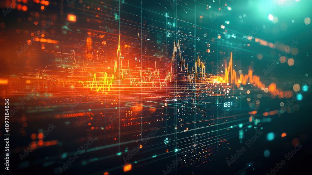 Fototapeta premium A modern medical banner featuring abstract lines, a stethoscope, and a heartbeat graph, conveying health and wellness themes with a clean, professional design.