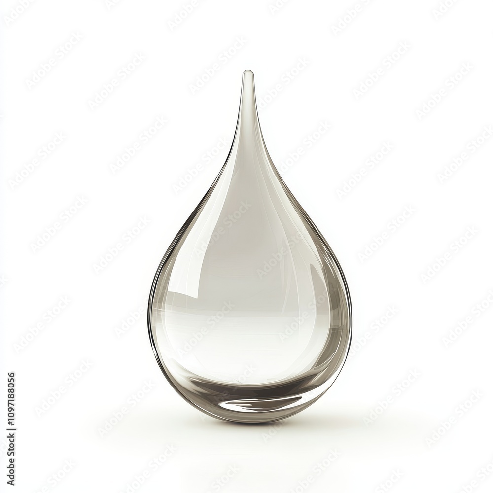 clear water droplet with smooth surface and pointed tip clear water droplet with smooth surface and pointed tip