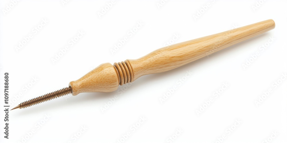 Fototapeta premium Wooden tool with pointed end, ideal for crafting and detail work