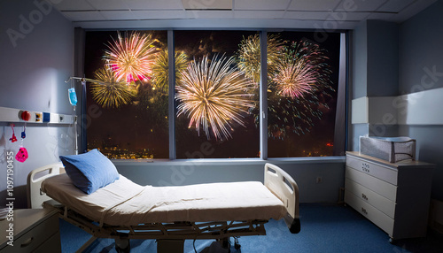 Fireworks Seen from a Hospital Room