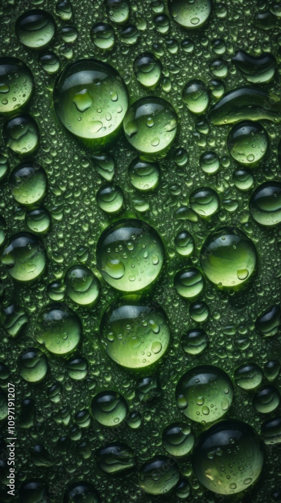 Playful droplets of water cling to a black surface, creating a mesmerizing display of light and shadow. Generative AI Playful droplets of water cling to a black surface, creating a mesmerizing display of light and shadow. Generative AI