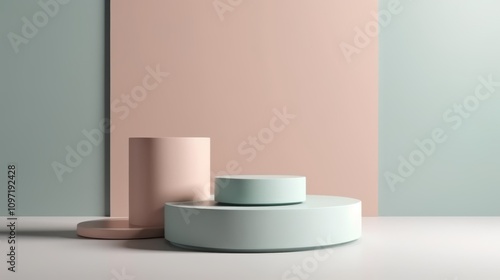 Wallpaper Mural Whimsical Display. shelf stands in a room, awaiting product demonstration. Generative AI Torontodigital.ca