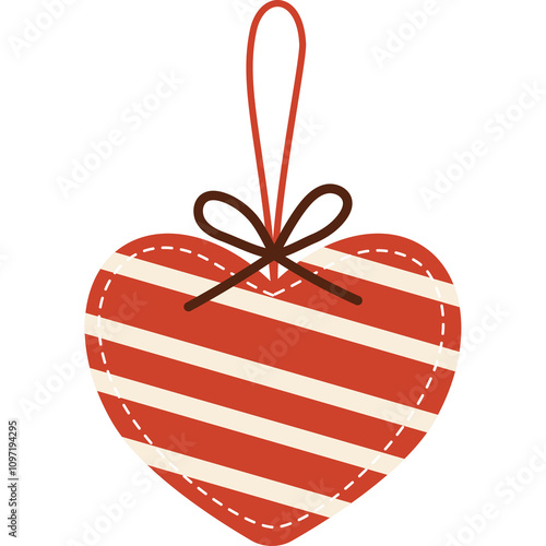 Christmas heart vintage fabric handmade toy