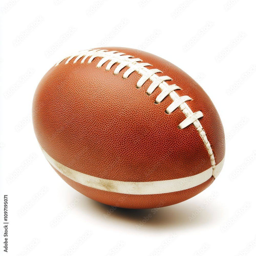 textured rugby ball isolated on white background, showcasing details textured rugby ball isolated on white background, showcasing details