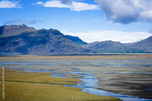 Glacial river seen from the...