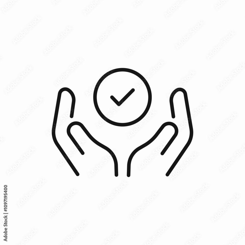 care insurance check mark icon sign vector