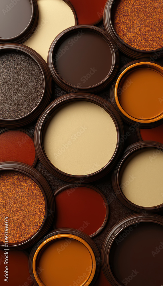 Warm, earthy tones combined with layered circles creating a textured and harmonious design, ideal for modern graphic projects or decorative use. Warm, earthy tones combined with layered circles creating a textured and harmonious design, ideal for modern graphic projects or decorative use.