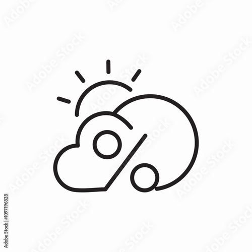 cloudy sun percente icon sign vector