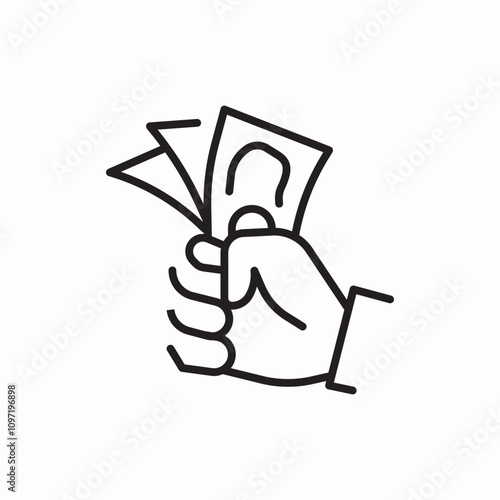give money hand icon sign vector