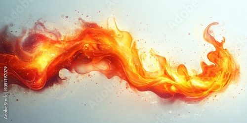 Abstract Fluid Art Fire Wave Design