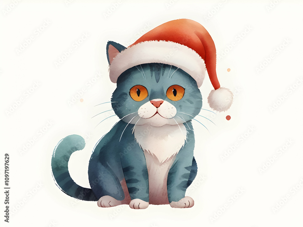 Cute kitten in santa hat Cute kitten in santa hat