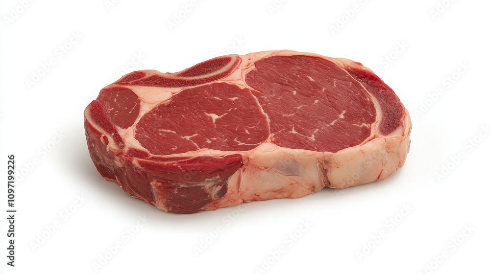 Chopped raw meat with visible fat , placed on a clean white background, highlighting the texture and richness of the fat in the meat Chopped raw meat with visible fat , placed on a clean white background, highlighting the texture and richness of the fat in the meat