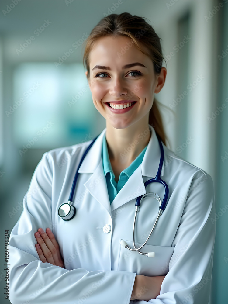 Portrait of cute female doctor Portrait of cute female doctor