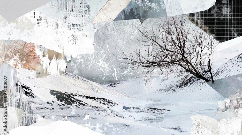 Fototapeta premium Winter Wonderland Frosty Landscape with Snowy Trees and Frozen River